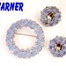 Ice Blue Rhinestone Pin Set by Warner