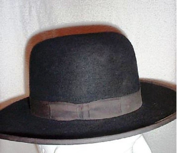 NEW AUTHENTIC AMISH MANS BLACK FELT HAT BY KANDEL CO SIZE