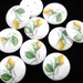 8 - 10mm Vintage Glass Flower Round Cabochons - Yellow