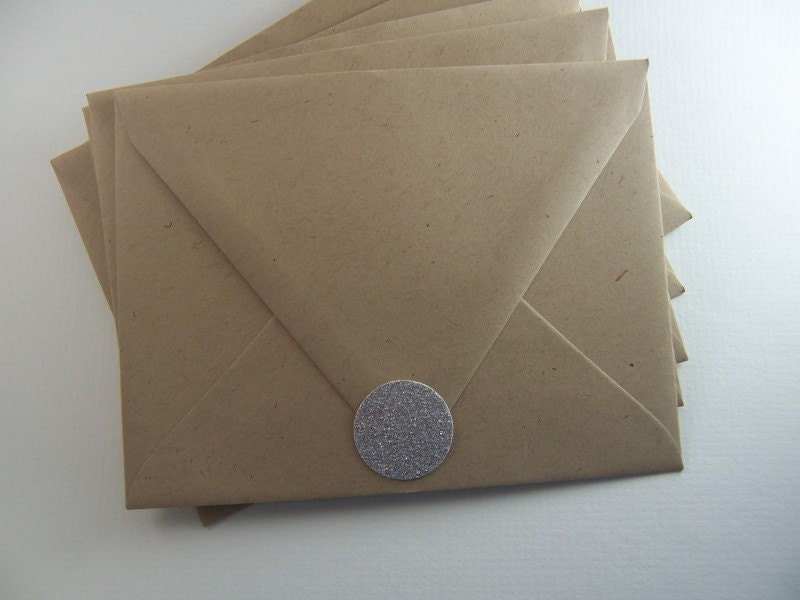 envelope seals silver round glitter stickers from TheWhimsicalMuse on Etsy Studio