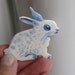 Bunny Brooch - Handpainted Blue Delft Porcelain