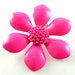 SALE Vintage Flower Brooch Hot Pink Enamel 1960s Jewelry Floral Pin (Free Shipping USA)