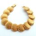 Vintage Costume Jewelry Bracelet Golden Seashells Link Classic 70s Summer Beach Bracelet, FREE Domestic Shipping