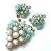Vintage Jewelry Set Moonglow Grape Cluster Sky Blue FREE Domestic Shipping