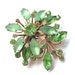 Rhinestone Brooch Vintage Peridot Jewelry Mint Green Art Glass Tiered Brooch, Free US Shipping