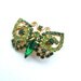 Rhinestone Butterfly Brooch Vintage Peridot Green Nature Inspired Jewelry Emerald Green