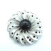 SALE Vintage Flower Brooch Mod Enamel Costume Jewelry Polka Dot Pinwheel Black White Pin, FREE Domestic Shipping