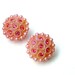 FREE US SHIPPING Vintage Earrings Pink Rhinestone Plastic Girlie Clip On Earrings