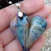 SALE Glass Art Pendant Heart Shaped Boro Glass Jewelry (P12-BorHrt-600)