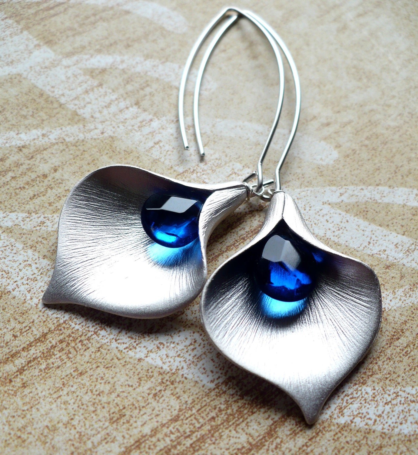 Blue Calla Lily Earrings