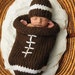 Knit Football Cocoon and Hat Pattern