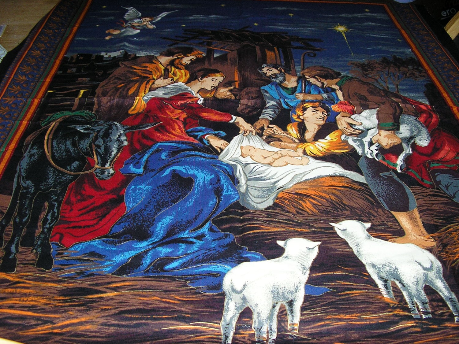 Christmasmas Nativity Scene Fabric Panel VIP Cranston