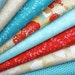 BUNDLE SALE - Turquoise Red Neutral Custom Bundle - Lovely Orchard Love Birds Bloom and Grow Designer Fabric - half yards, 8 total LAST One