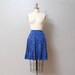 1980s Silk Mini Skirt - Blue Paisley Full Skirt