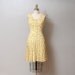 1980s Dress - Yellow Floral Drop Waist Dress