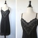 VASSARETTE. Vintage Black Lace Full Slip. Size M.