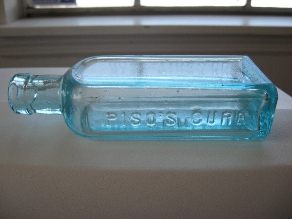 FOR CONSUMPTION PISOS CURE HAZELTINE and CO Antique Bottle