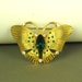 Kramer Green and White Glass Butterfly Brooch