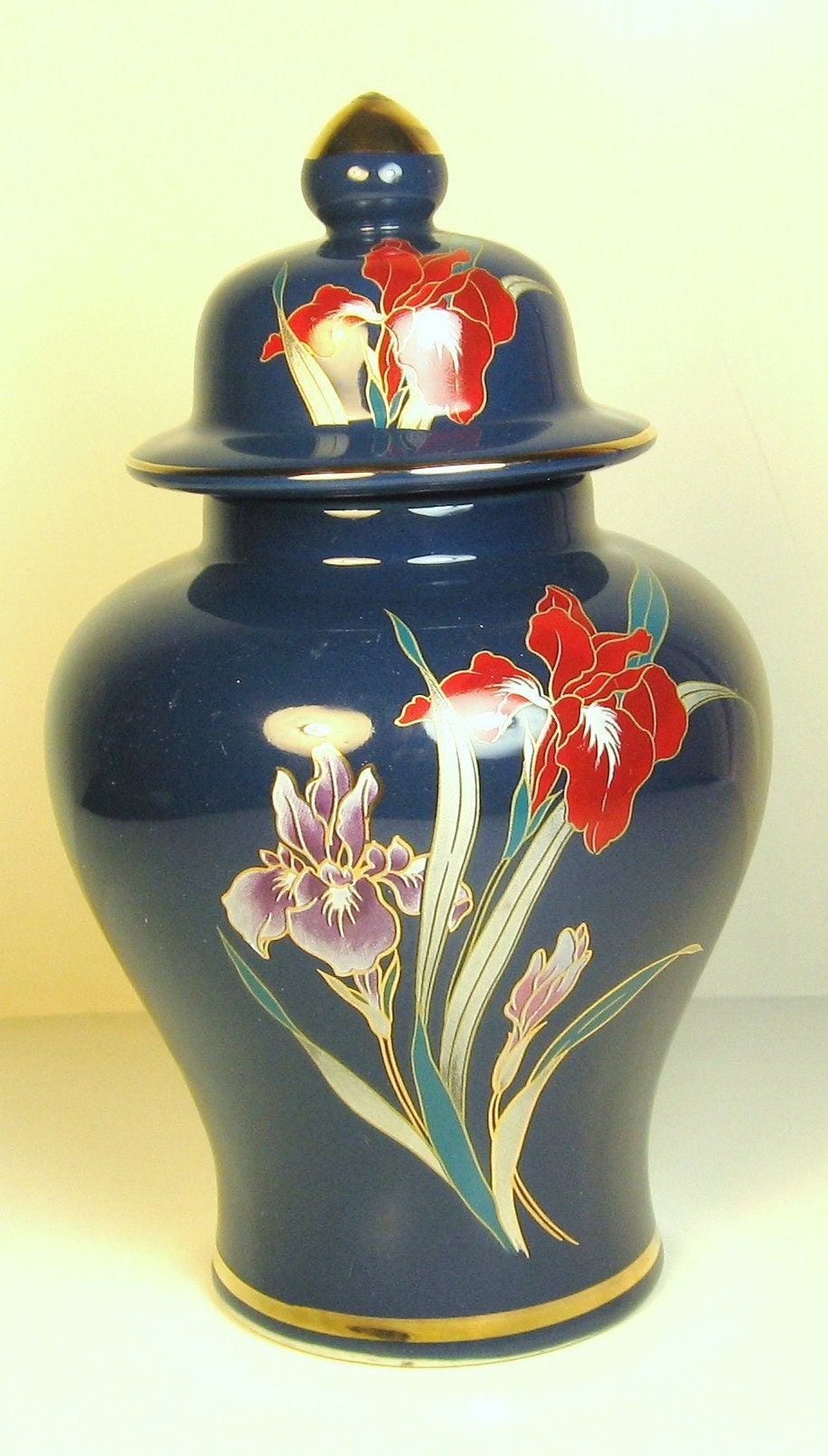 Vintage Blue Floral Pattern Japan Fine China Vase