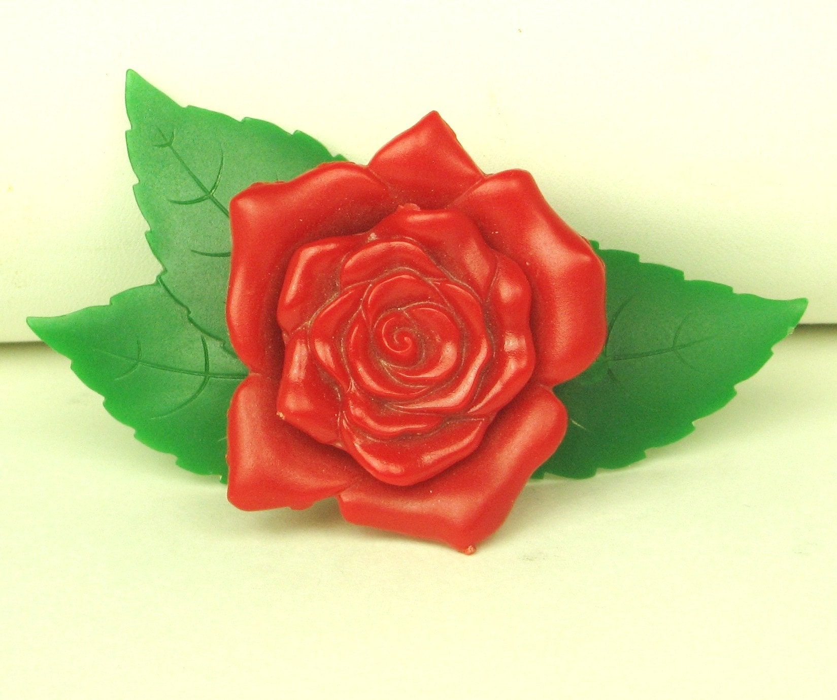 Plastic Rose Floral Pin by Cauver Chicago