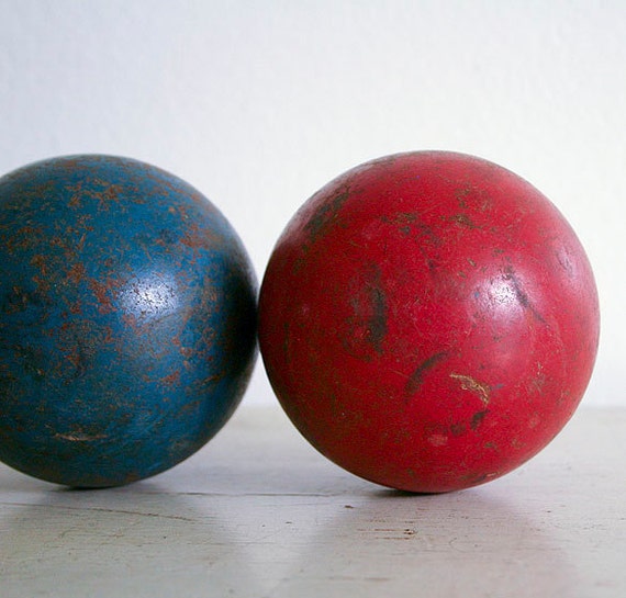 4 Vintage Croquet Balls