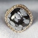 Vintage Ring Snowflake Obsidian Sterling Silver