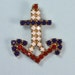 Vintage Anchor Pendant Red White and Blue Beaded Pendant Necklace