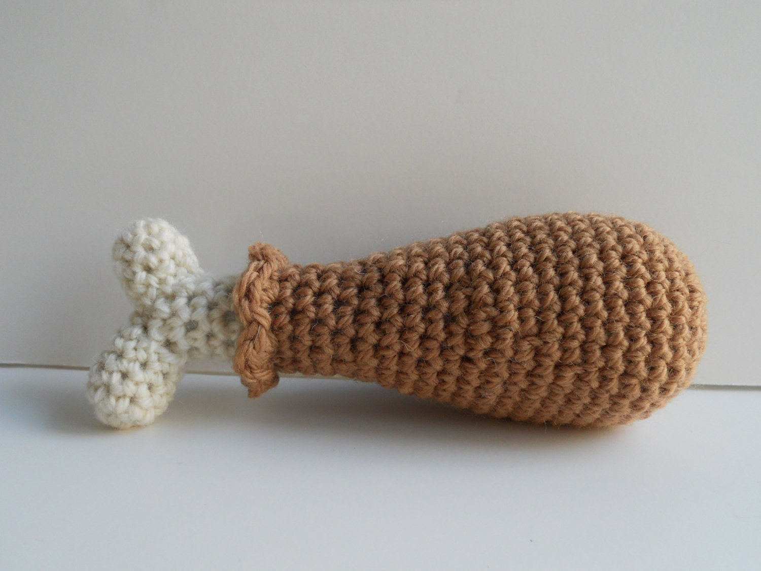 Amigurumi Crochet Oven Roasted Drumstick Baby Rattle Plush