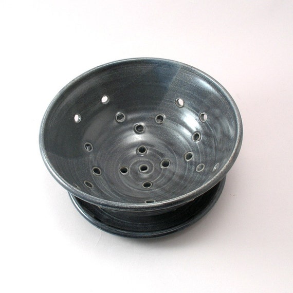 Berry Bowl Berry Strainer Pottery Colander Stoneware Strainer