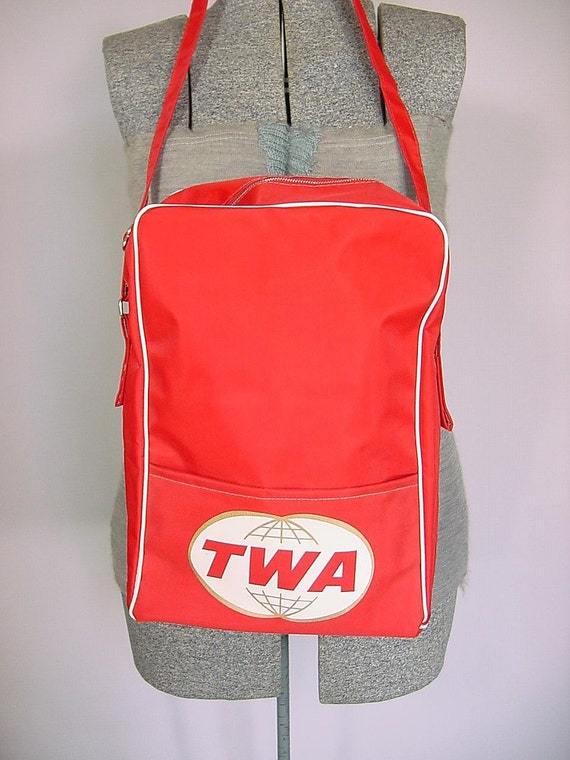 Vintage TWA Red Vinyl Passenger Airline by BloomStreetVintage