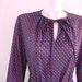 1970s Vintage Dress NWT Kehole Neckline Bright Elliptical Dots - Large to Extra Large