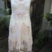 vintage kitty tunic dress... SHABBY CHIC.. soft cream stretch knit.. ooak.. lace, roses, doilies, crochet.. med - lge