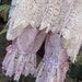 reserved for MARLA.. ... Vintage Kitty bloomies.. short bloomers.. grungy dyed linen, ooak, vintage stripes .. Large - XL