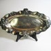 Art Nouveau Serving Tray Bread Cottage Chic Silver Plate Platter Floral Pattern Victor Silver Company 1904