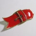 1960s Vintage Mod Lisner Red Buckle Brooch Enameled Pin