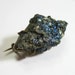 Antique Victorian Mineral Specimen Pin Brooch Iridescent Blue Quartz Crystals Rock C1900 Natural History Drusy Druzy