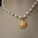 Sale 15 % - enter coupon code - AUGUST15OFF- Marigold Flower and Pearls Necklace - Summer Fashion, Gifts idea, Weddings