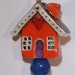 Little Clay House Ornament in Orange