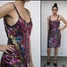 RESERVED for julia danowski ...Vtg 90s Sequin Beaded Abstract Colorful Mini Dress