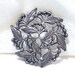 Vintage Brooch Pewter Brooch Leaves and Berries Round