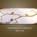 Gold Birds in Branch - 36 x 12, Acrylic painting heavy textured, ready to hang, ORIGINAL, earthy art nature birds