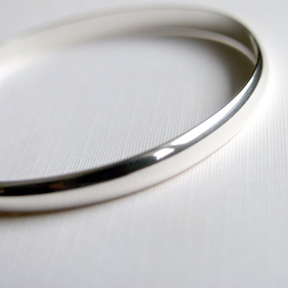 Sterling Silver Bangle Heavy Bracelet Solid Sterling Silver