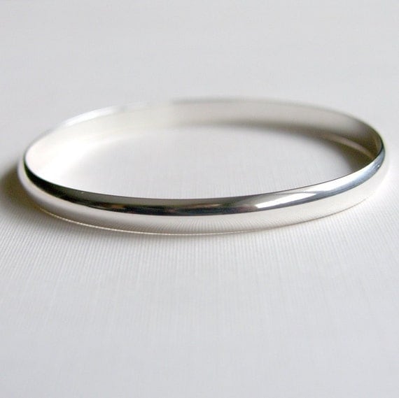 Sterling Silver Bangle Heavy Bracelet Solid Sterling Silver