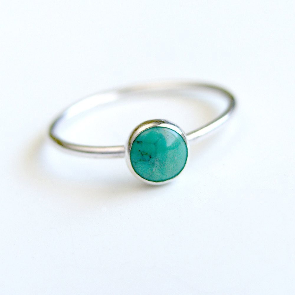 Turquoise Ring Sterling Silver Bezel Set