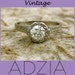 0.50 ct Round Diamond Antique 14K White Gold Leaf Ring