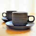 denby of england chevron cups and saucers