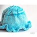 Baby Sun Hat, Ruffle Brim, Photo Prop, Cotton Yarn, Bright Turquoise Blue, Summer Beach Cap