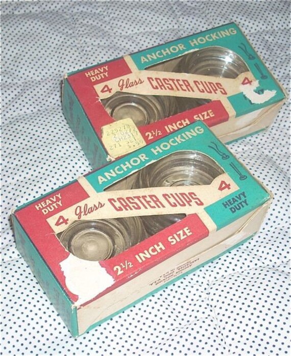 SALE Vintage Anchor Hocking Glass Caster Cups