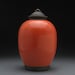 Ceramic lidded jar,urn,Red Orange Raku Jar with lid,large urn, large jar, art pottery,wheel thrown,handmade