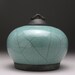 Green Ceramic lidded jar, Raku Jar with lid, art pottery,wheel thrown,handmade